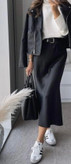 دامن ساتن Black Satin Skirt