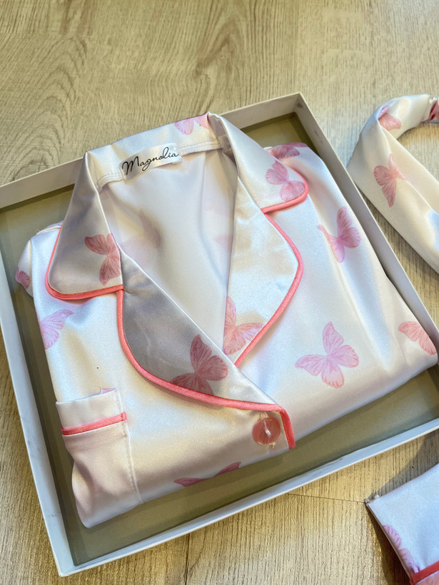 لباسخواب ساتن Pink butterfly