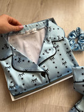 لباسخواب ساتن طرح پلک Blue