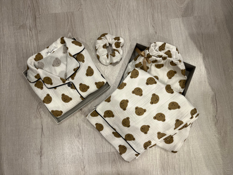 بلوز شلوار موسلین طرح تدی 🧸